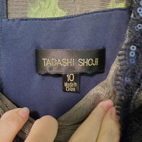 Tadashi Shogi Navy Sequin Dress - Picture 3 of 4